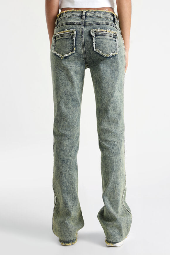 Bootcut jeans - blue/green