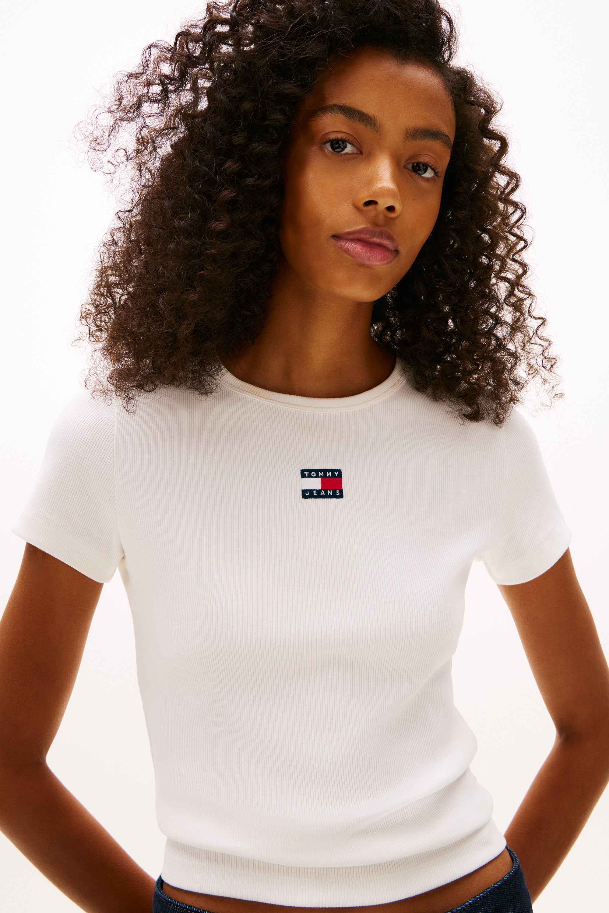 Geripptes T-Shirt - Offwhite