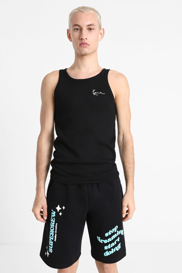 Tanktop mit Waffelstruktur - Black