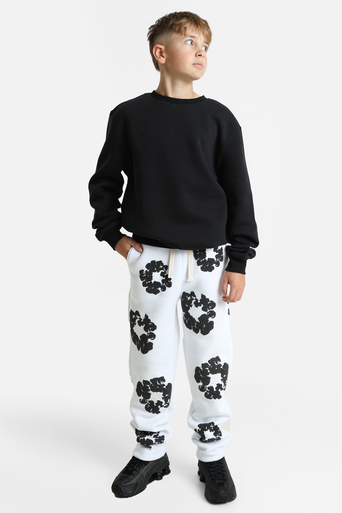 Sweatpants - White + Black