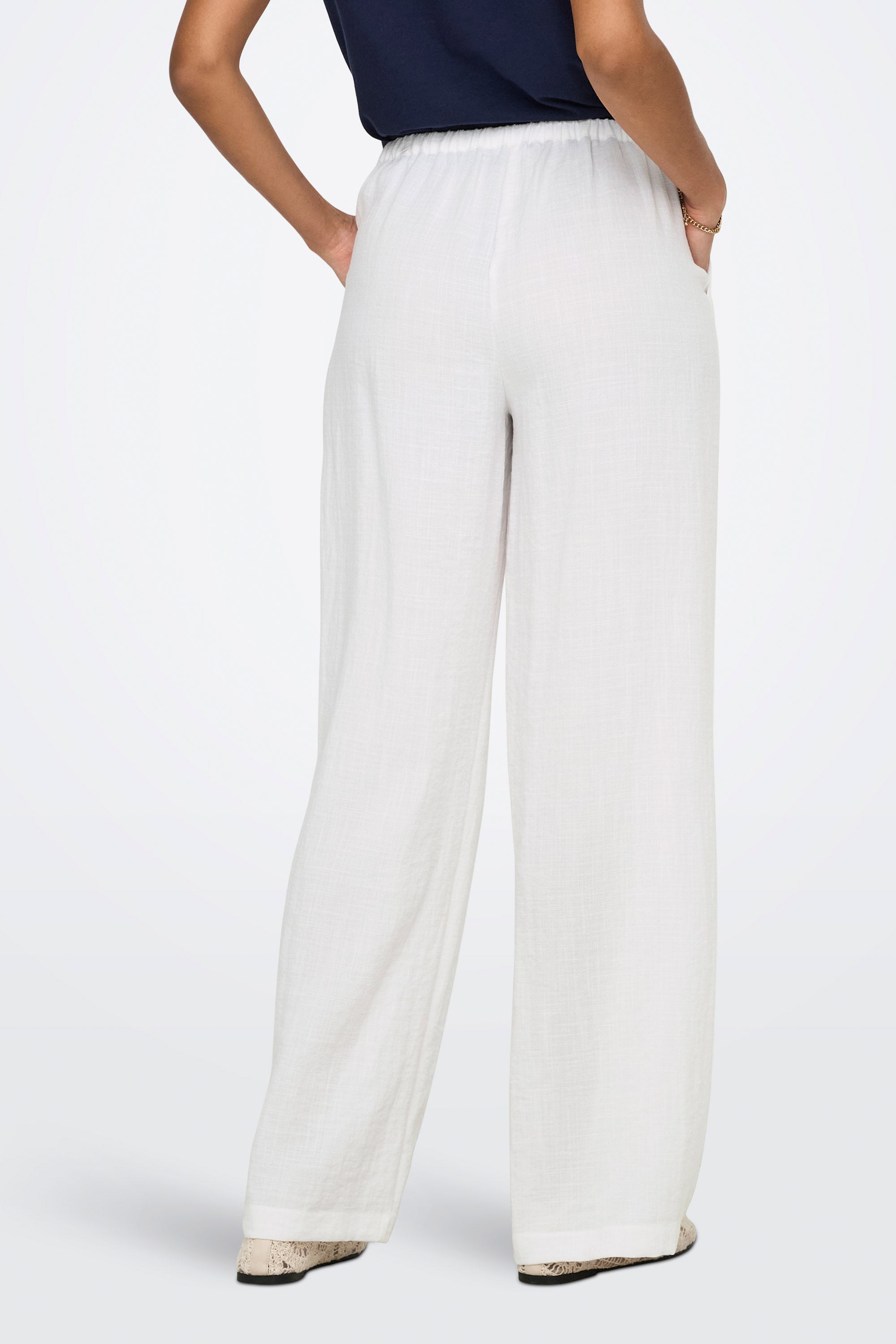 ONLITA Stoffhose in Leinen-Optik L32 - Bright White