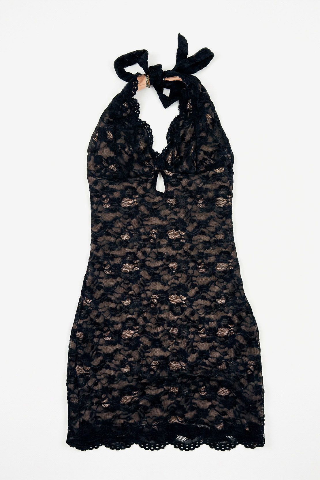 Mini robe dos nu en dentelle - Black