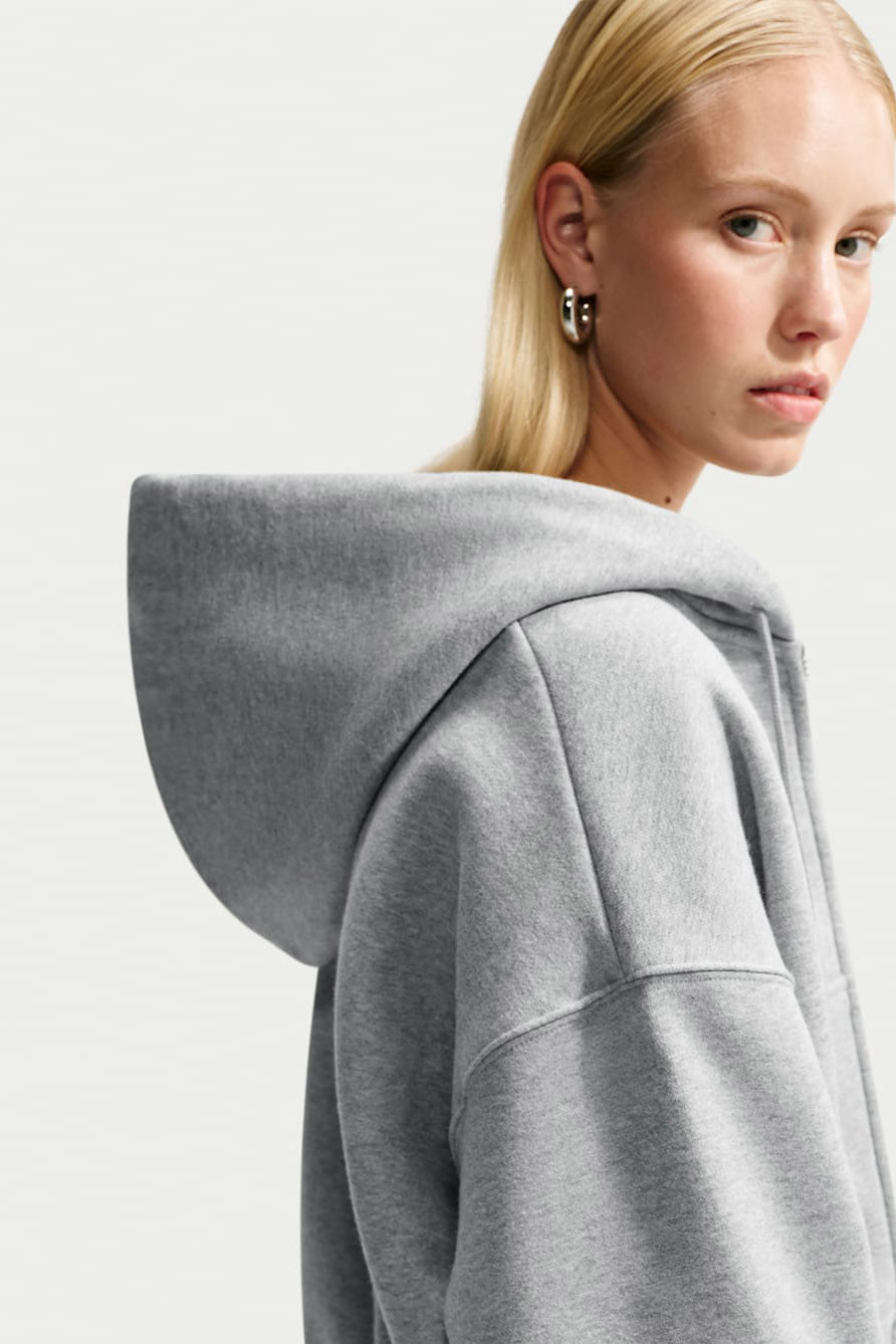 Loose zip-up hoodie sweatshirt - Dark Grey Heather