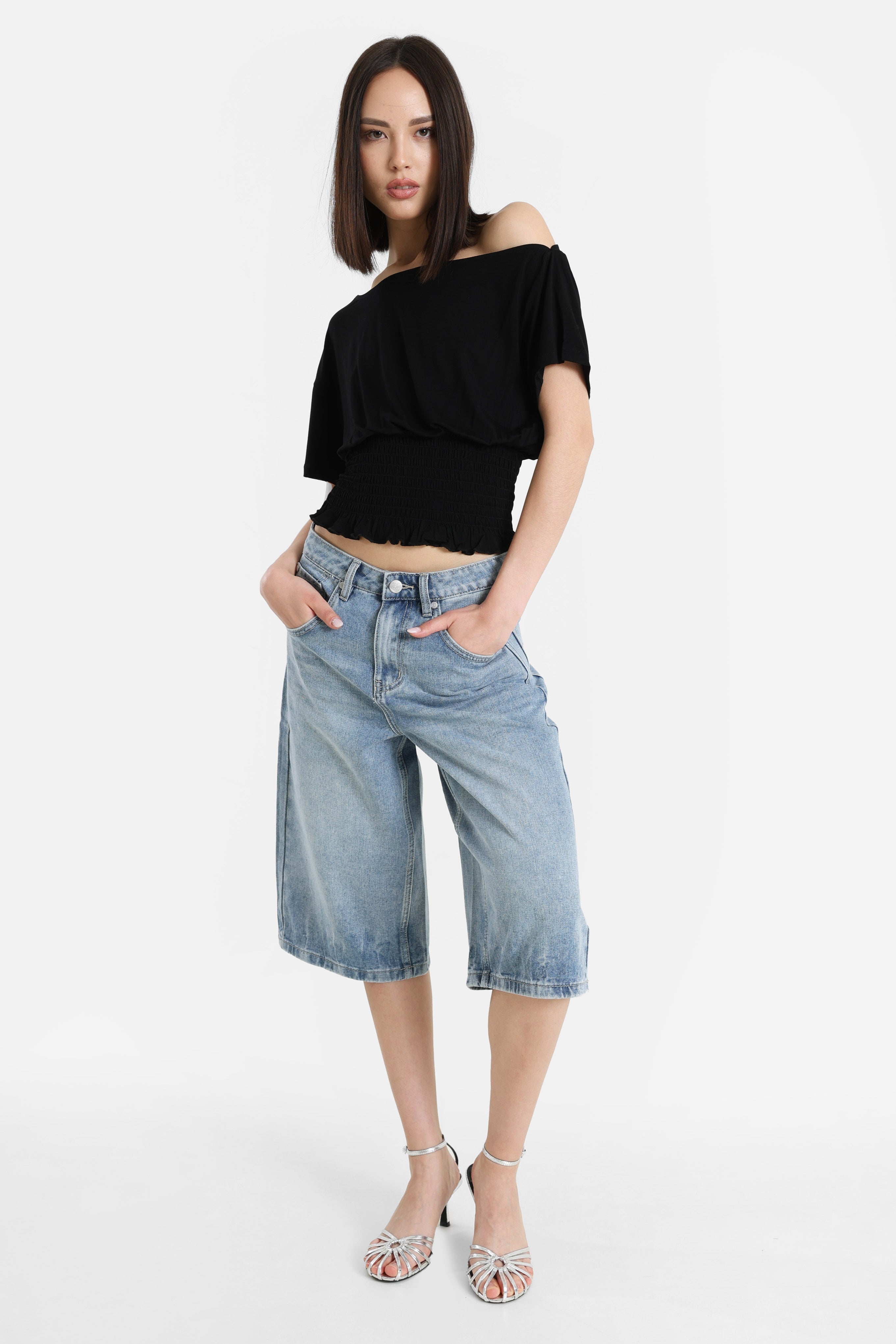 T-Shirt one shoulder - Noir