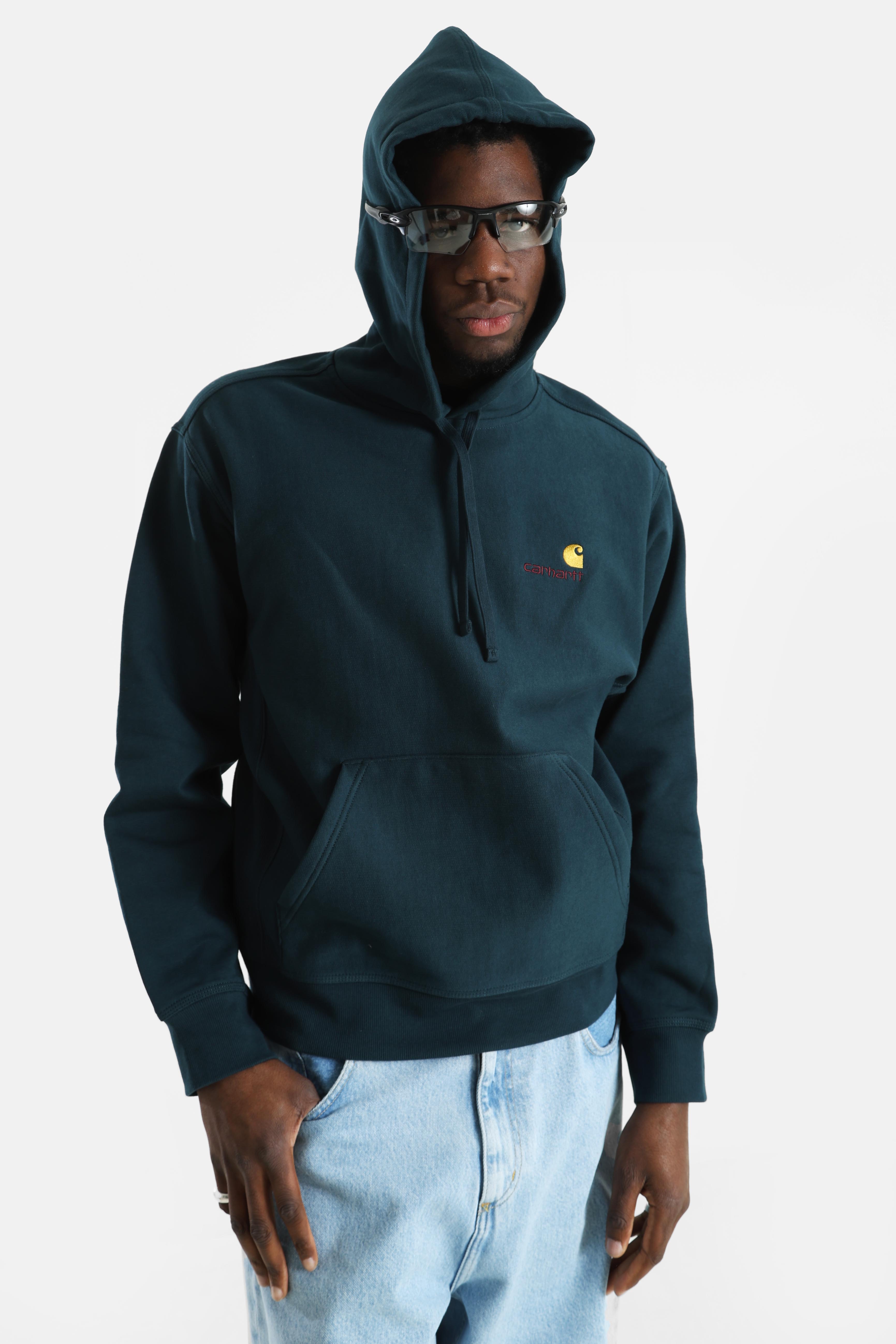 Sweat à capuche American Script - Deep Lagoon