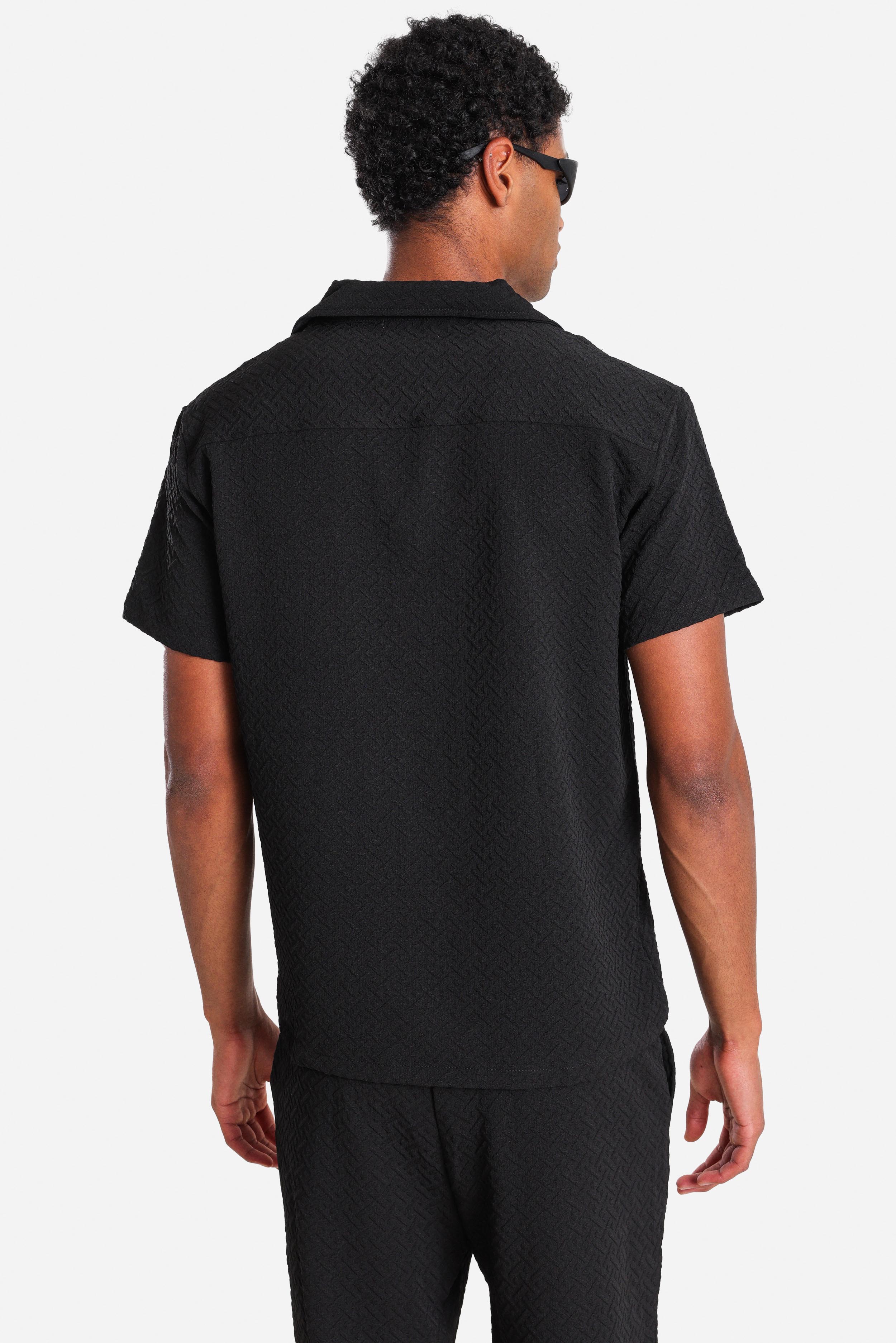Camicia in tessuto strutturato - Black