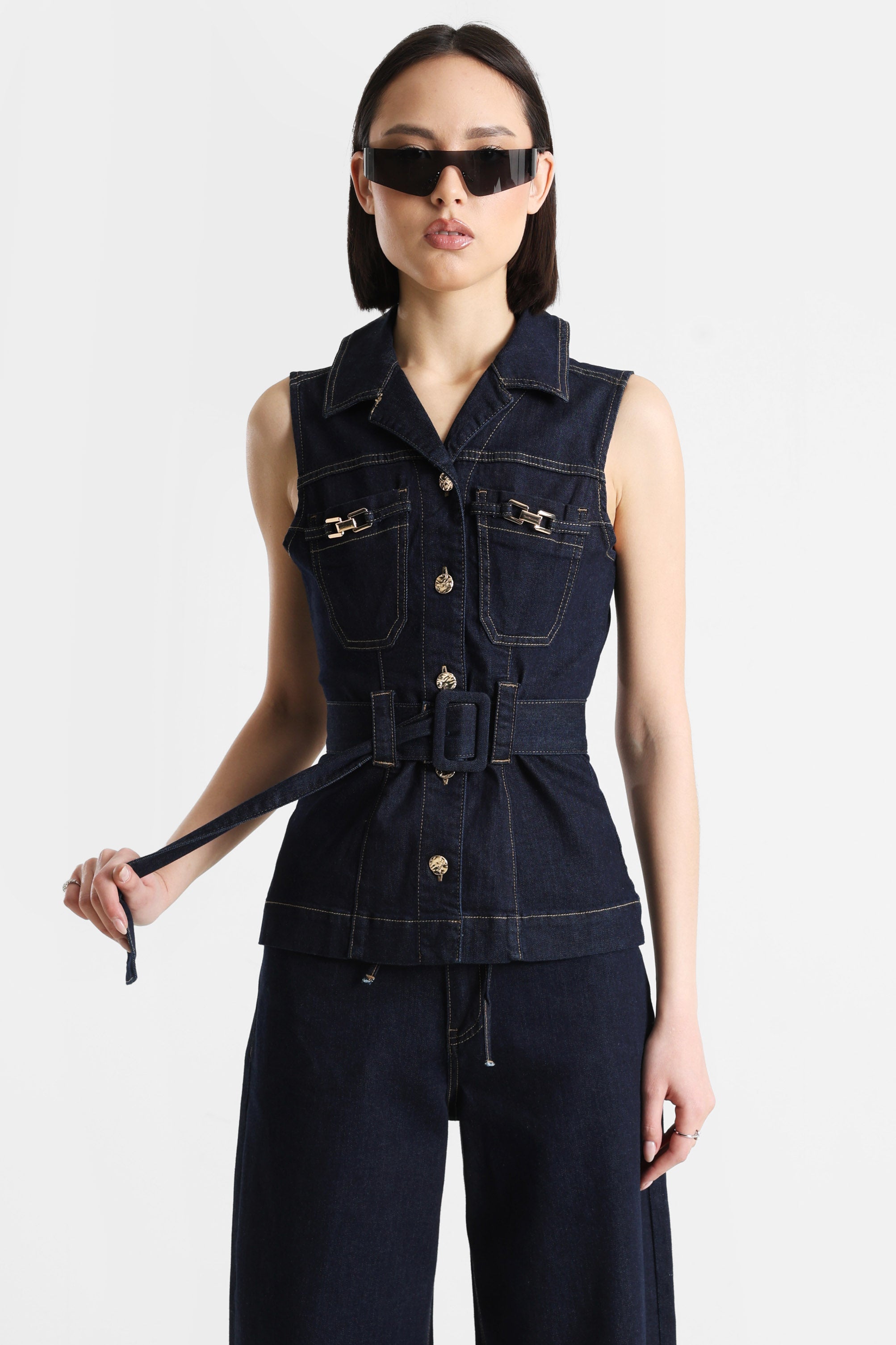 Jeansgilet - Dunkelblau