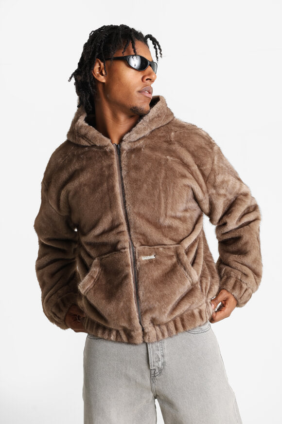 Kunstpelzjacke - Braun