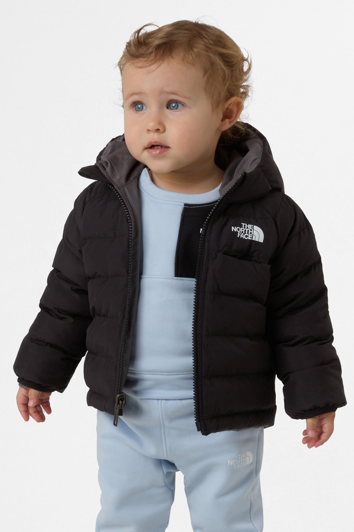 Perrito Leichte Baby Wendejacke - Black + Dark Grey