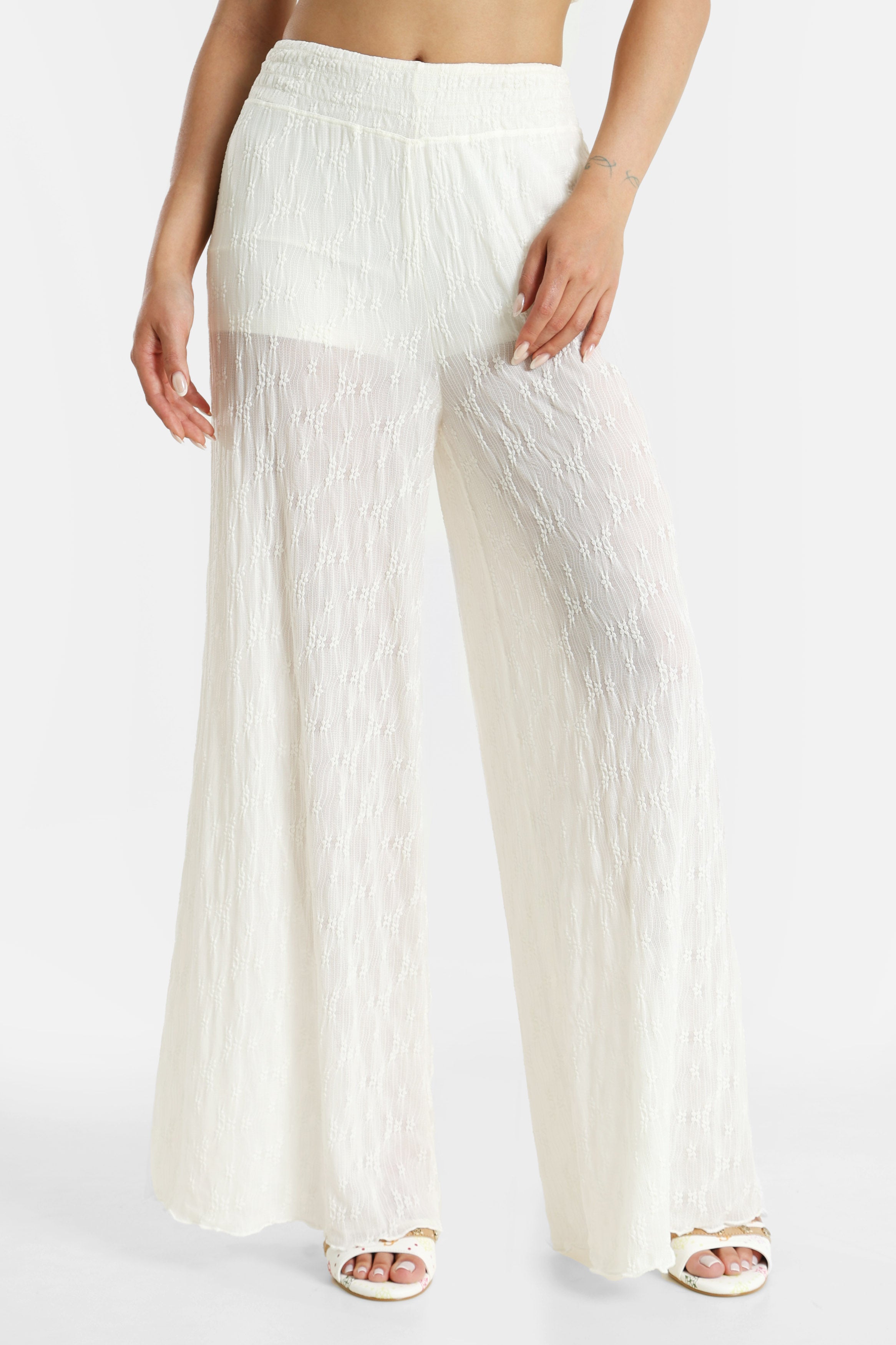 Wide Leg Spitzenhose