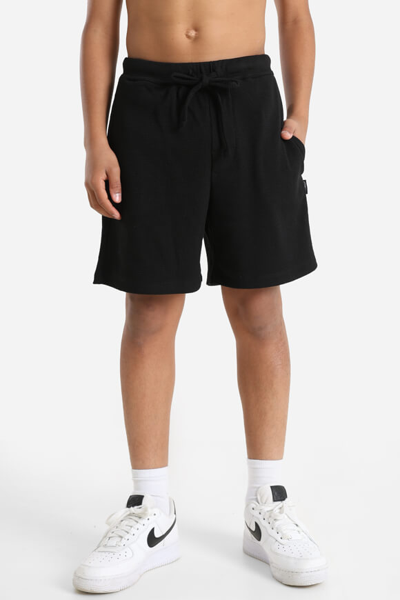 Structured fabric shorts - black