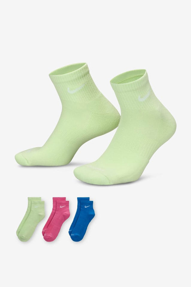 Dreierpack Socken - Blue + Pink + Lime