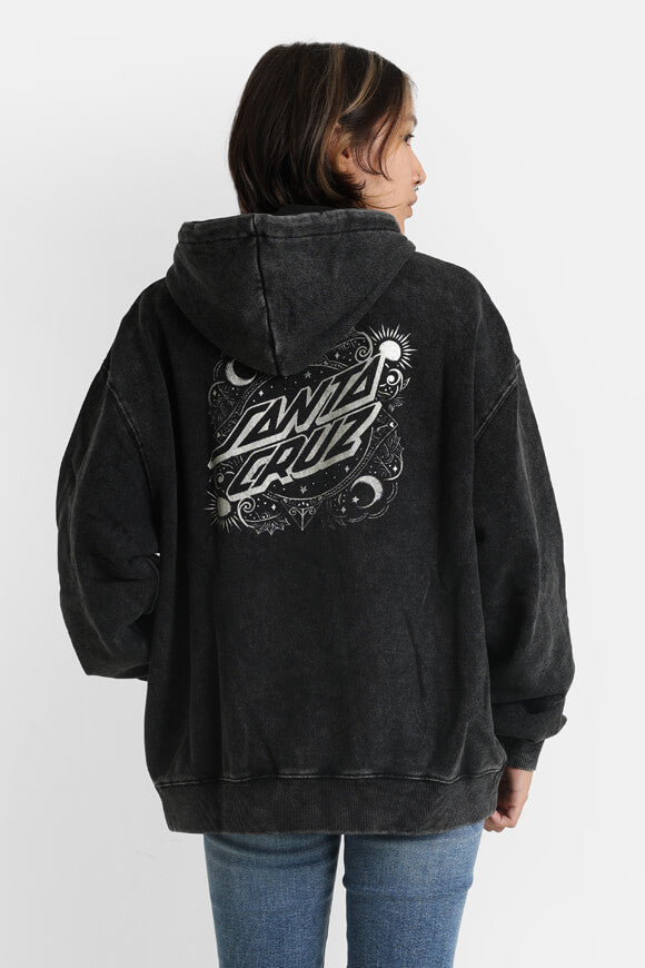 Ornate Dot sweatshirt à capuchon - Black Acid Wash