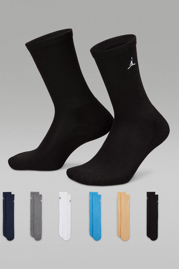 Set of 6 pairs of socks - Obsidian + Heather Grey + White + Beige + Black