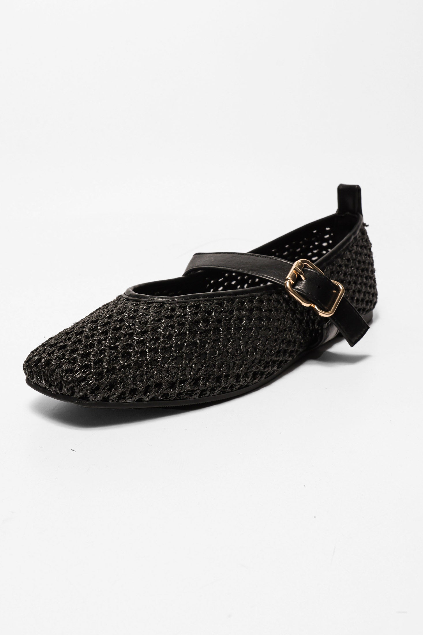Ballerines en maille tressée - Black