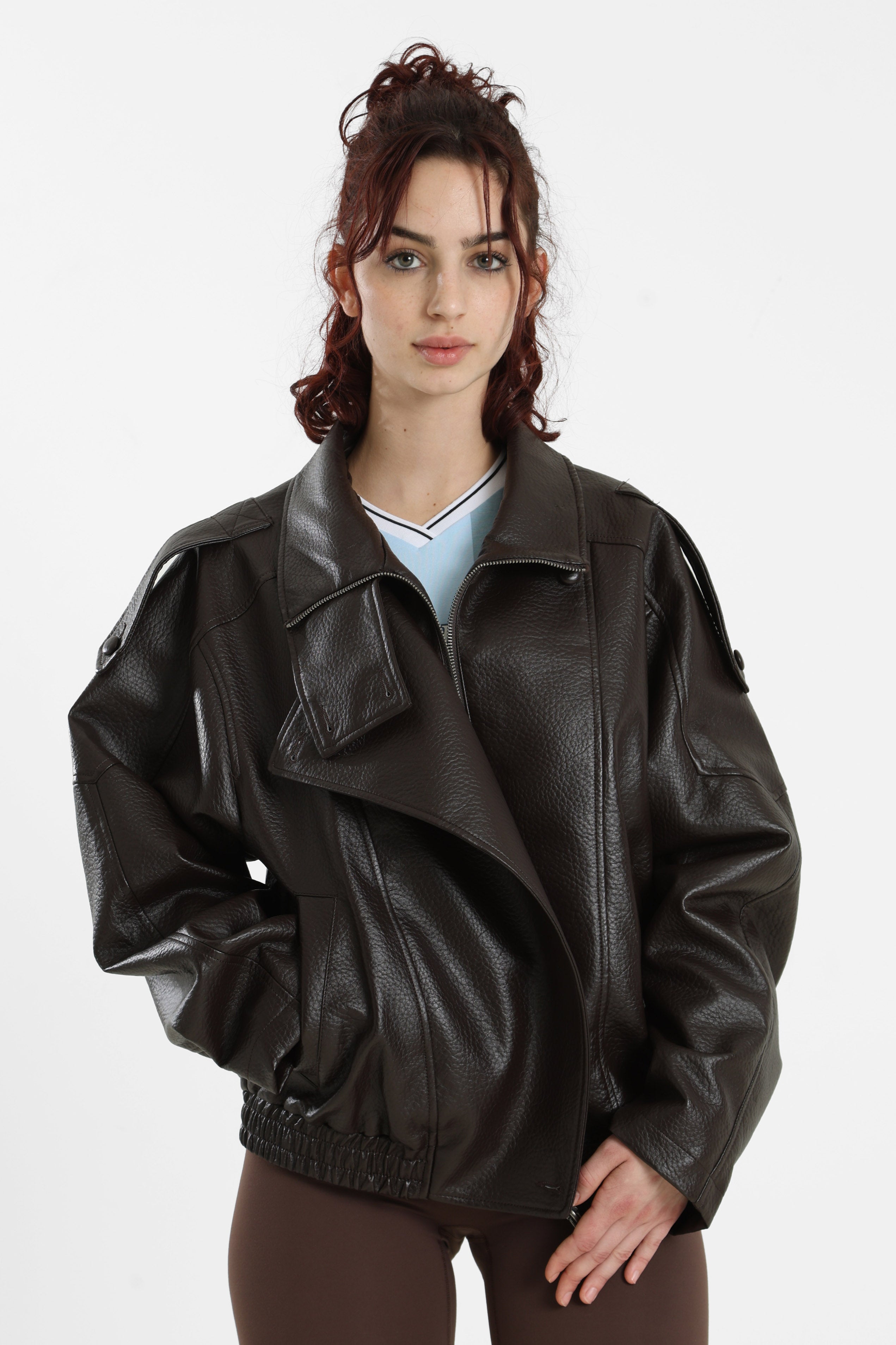 Veste en similicuir - Chocolate