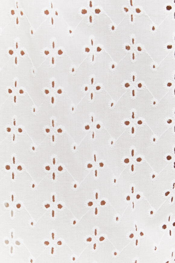 Pantaloni in tessuto con motivo traforato - Bianco