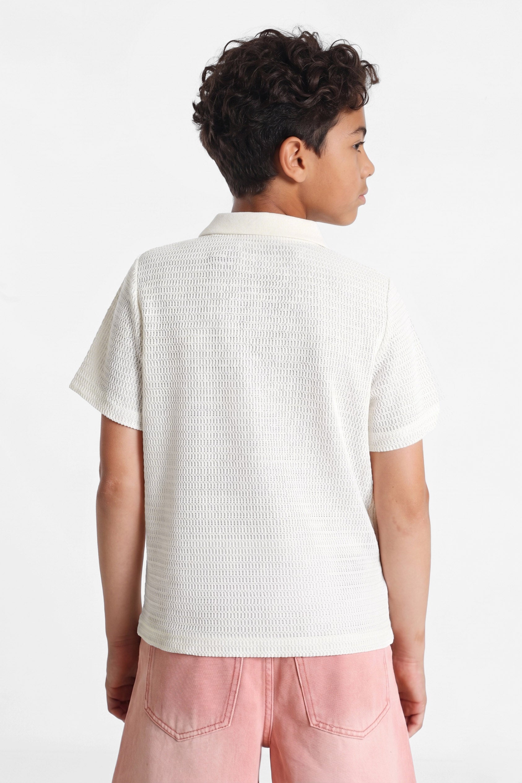Häkel Poloshirt - Ecru