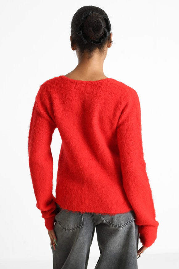 Jaquette en tricot - Rouge