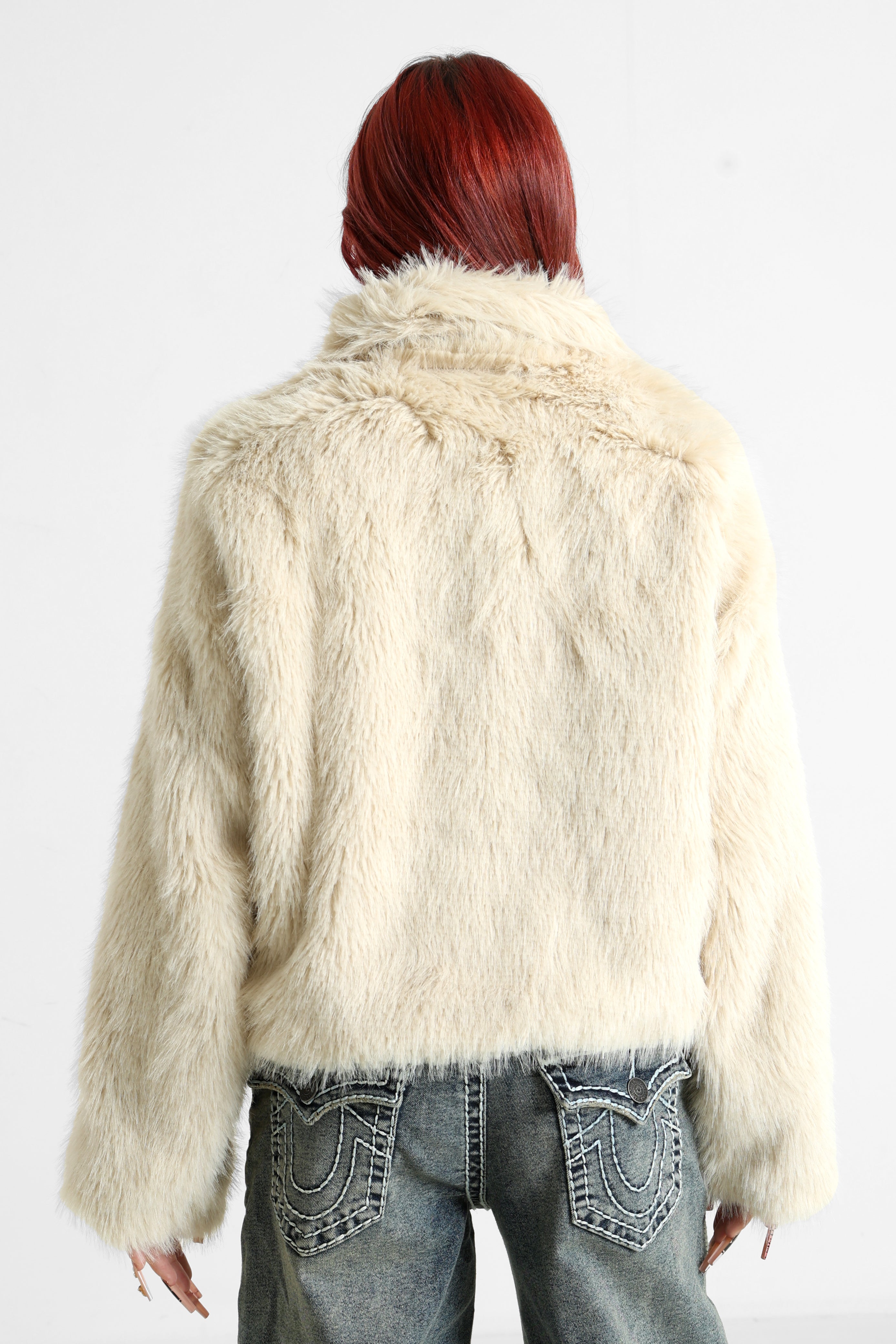 PCJILLA synthetic fur jacket - Birch
