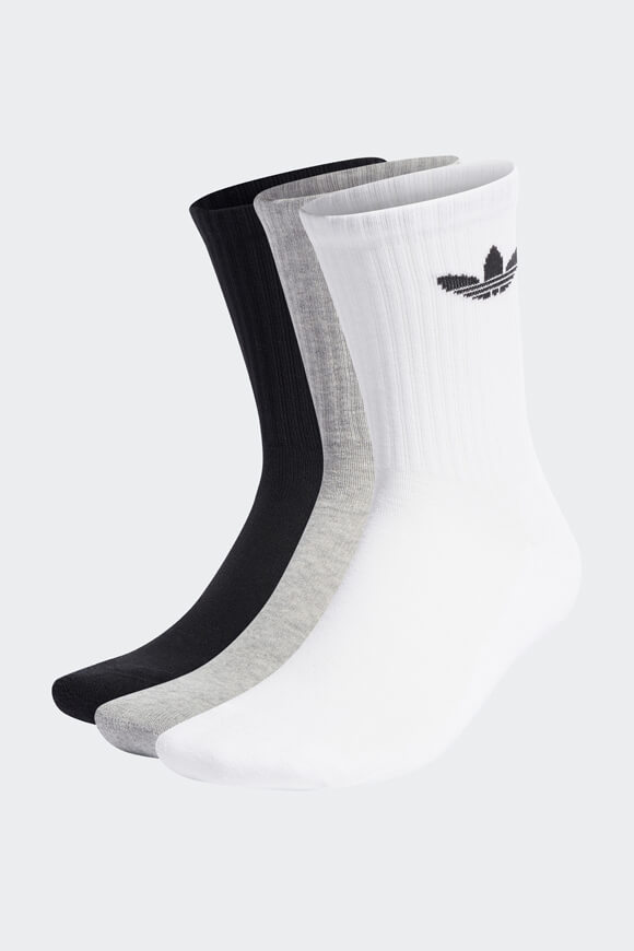 Three-pack of socks - White + Medium Grey Heather + Black