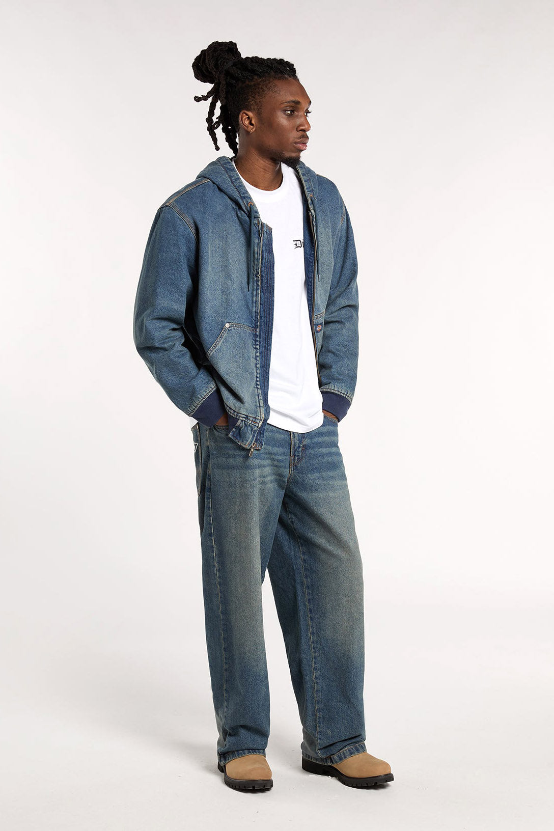 Jeans Hilham Baggy - Khaki tinto di blu