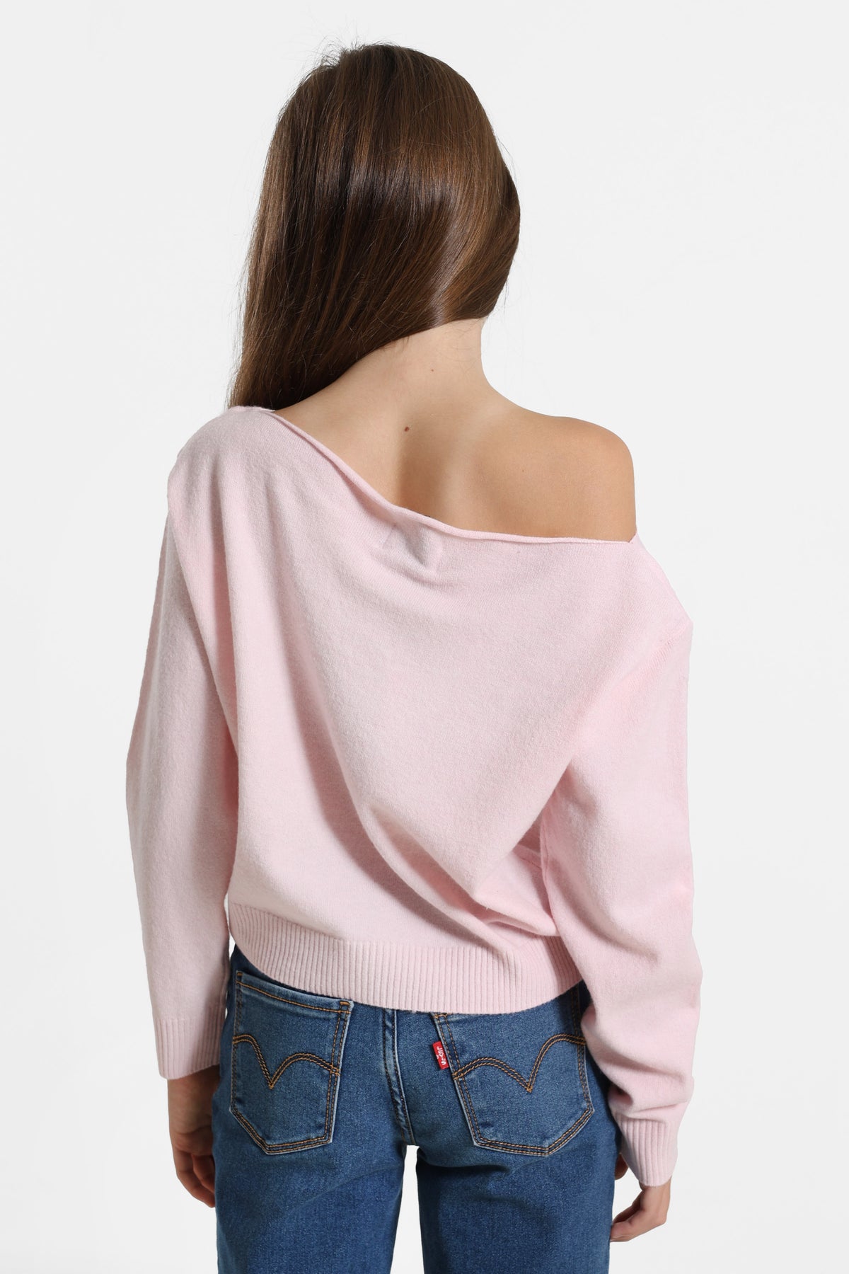 Off Shoulder Strickpullover - Rose