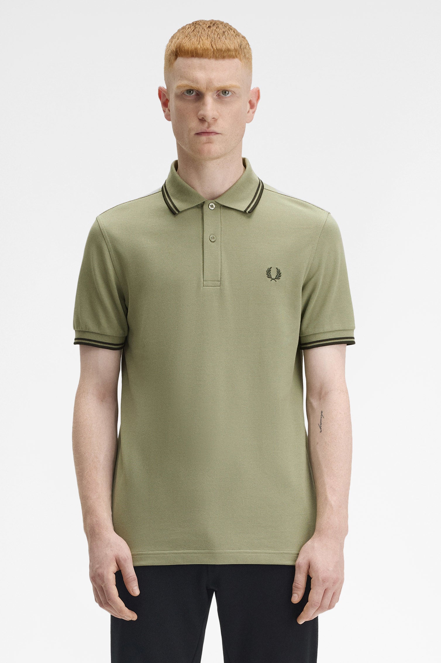 Twin Tipped Poloshirt - Olive Mint