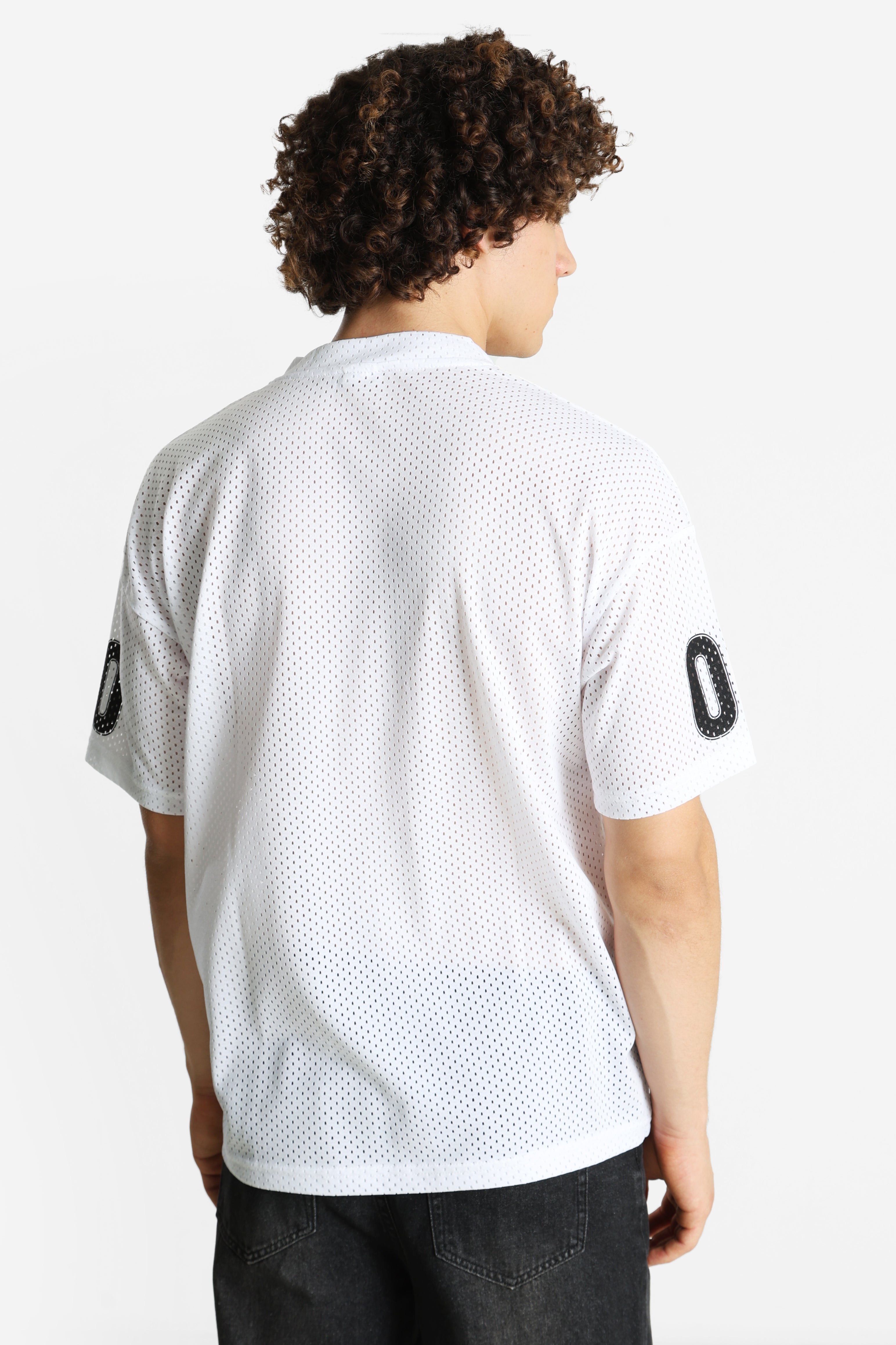 Oversize Mesh T-Shirt - White + Black