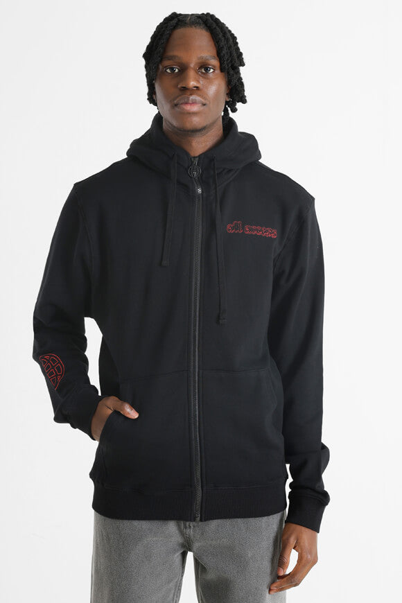 Kapuzensweatjacke - Schwarz