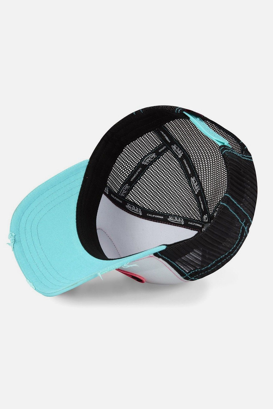 Casquette trucker / snapback - White + Black + Turquoise