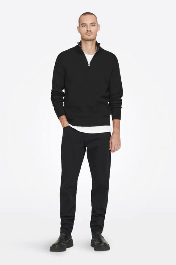 Phil Gerippter Strickpullover - Black