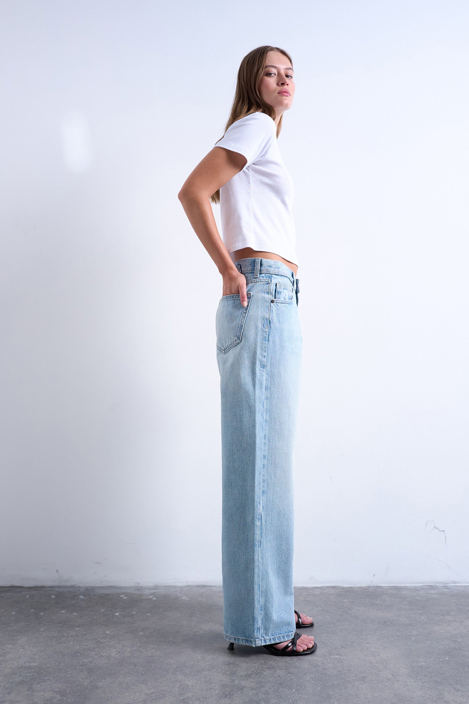 TSCINCH wide leg jeans L32 - Bleached Sand