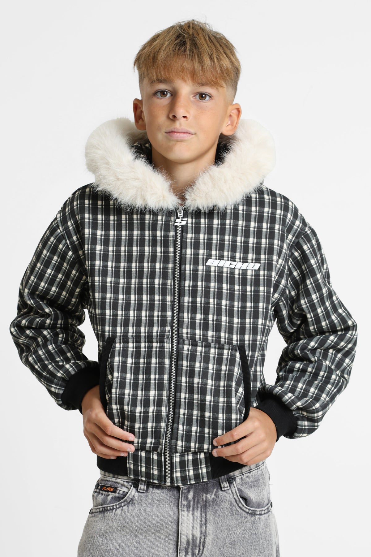Giacca in maglia - Nero + Ecru
