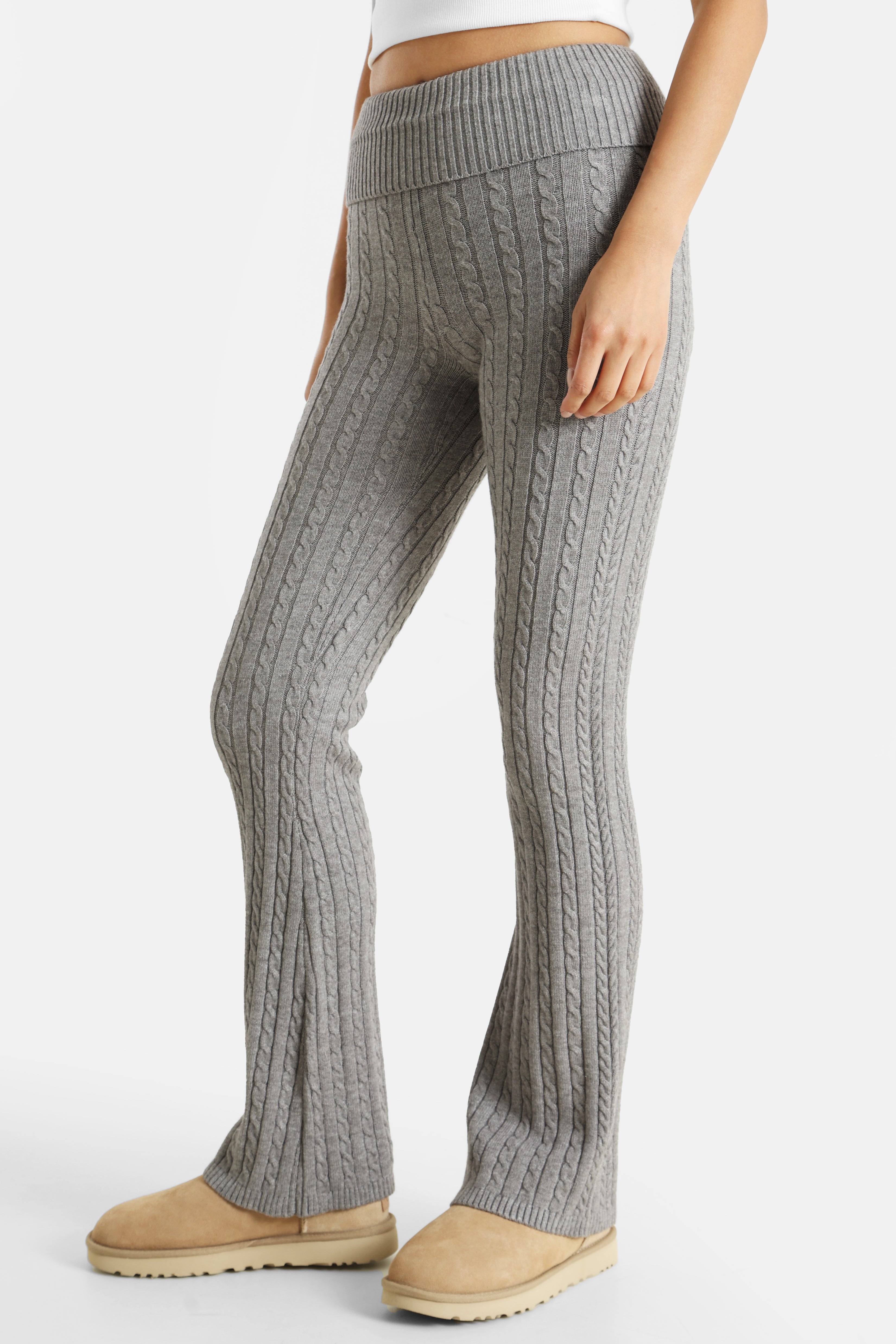 Strickhose - Grau meliert