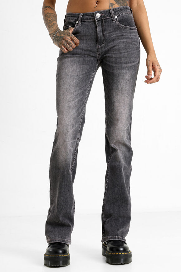 Jeans flare - noir + rose