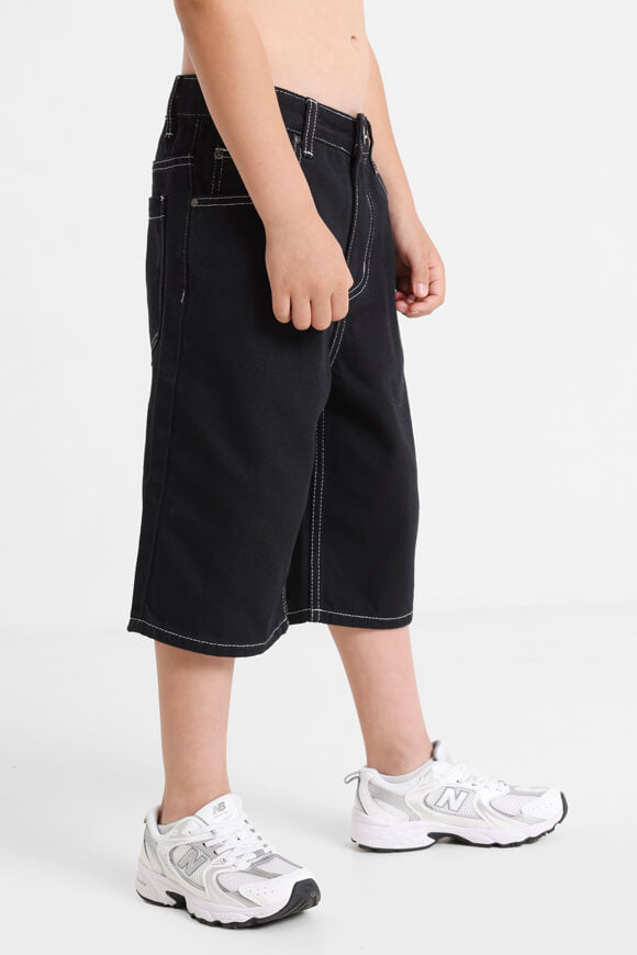Short in denim a vestibilità baggy - Nero + Bianco
