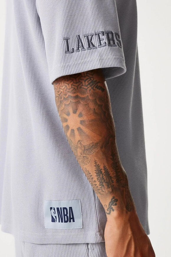 Oversized T-shirt with waffle texture - Grey