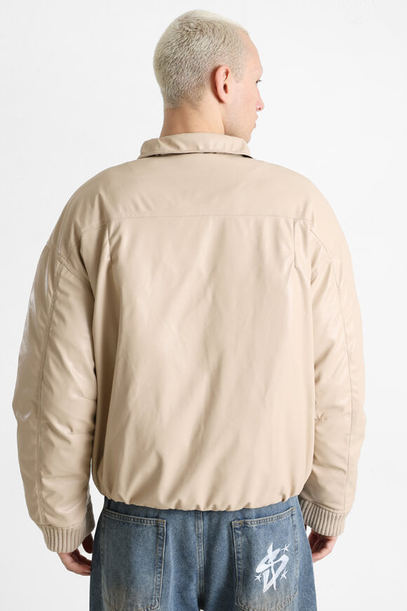 Veste en similicuir Bomber - Beige