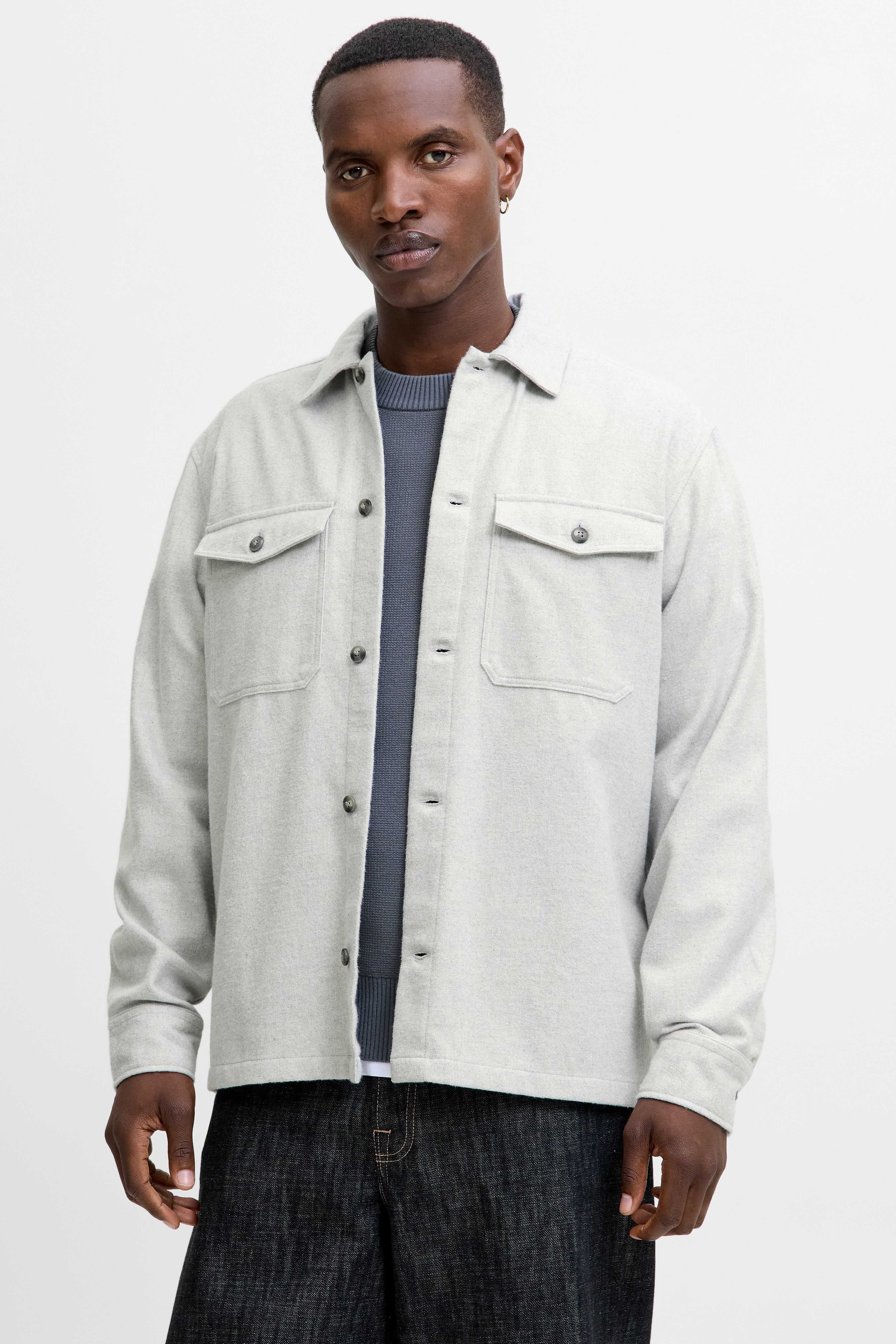 JJEPERFECT Overshirt - Light Grey Melange