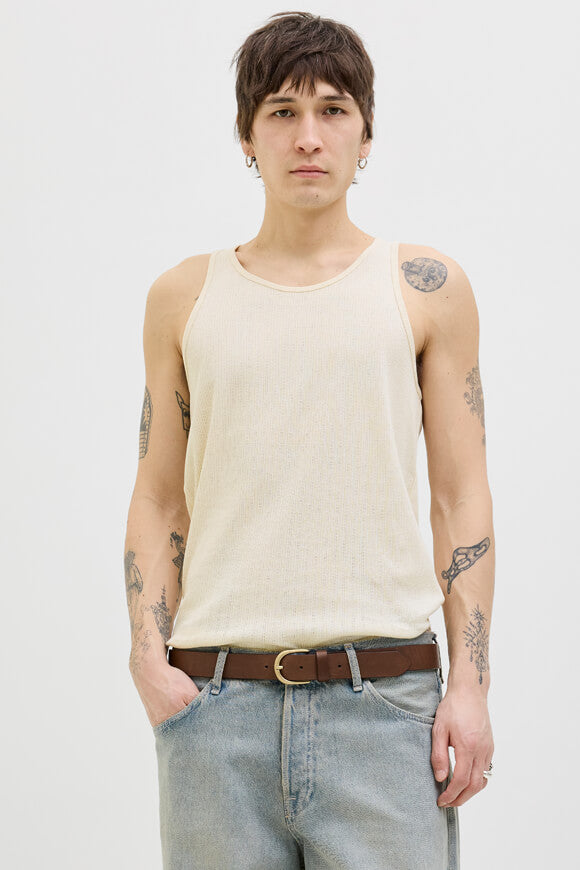 Ribbed tank top - Antique White