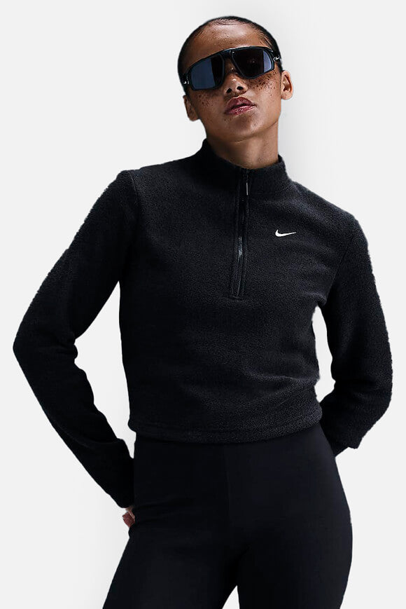 Frottee Crop Sweatshirt - Black