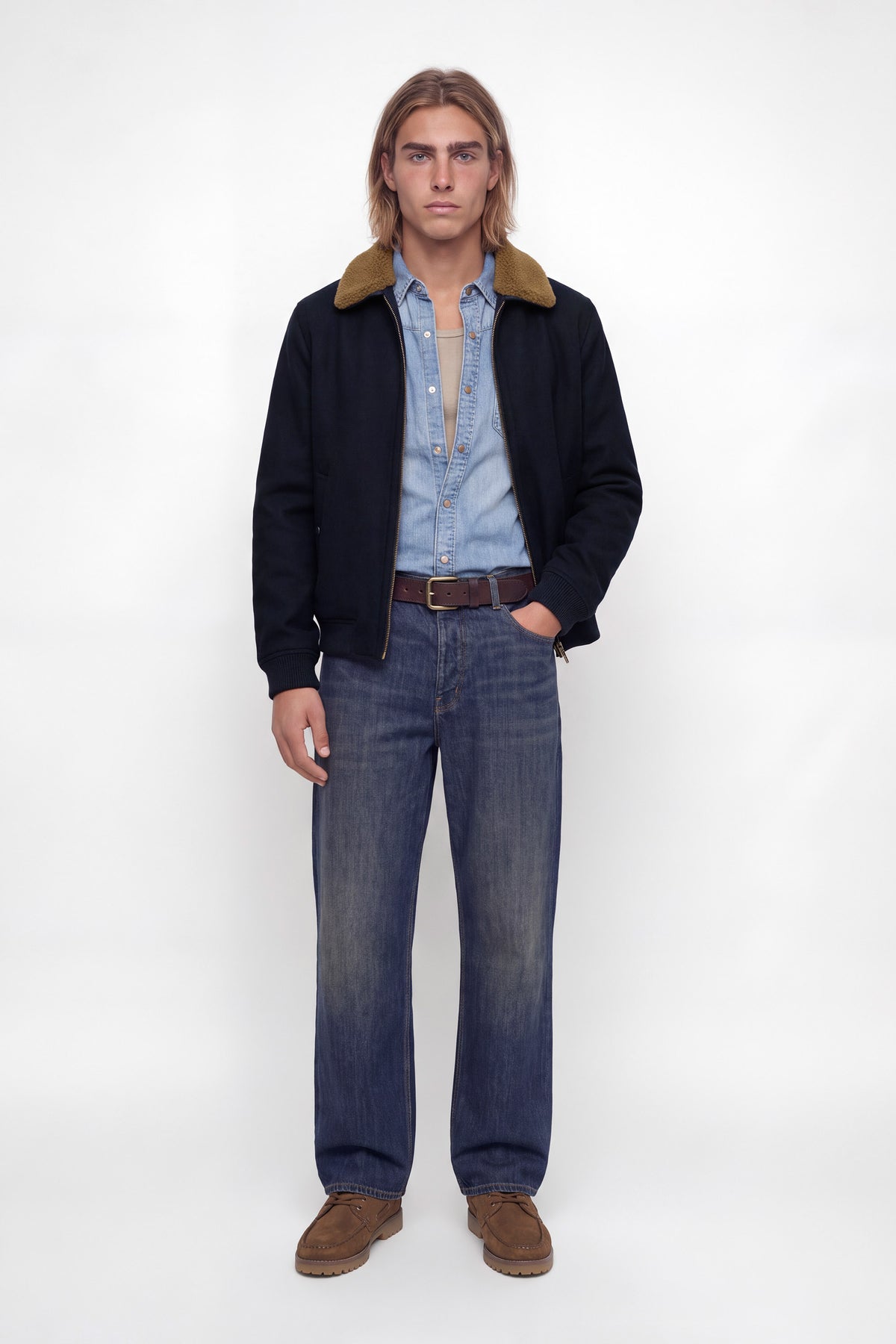 JPRBLUMELVIN veste bomber en laine - Dark Navy