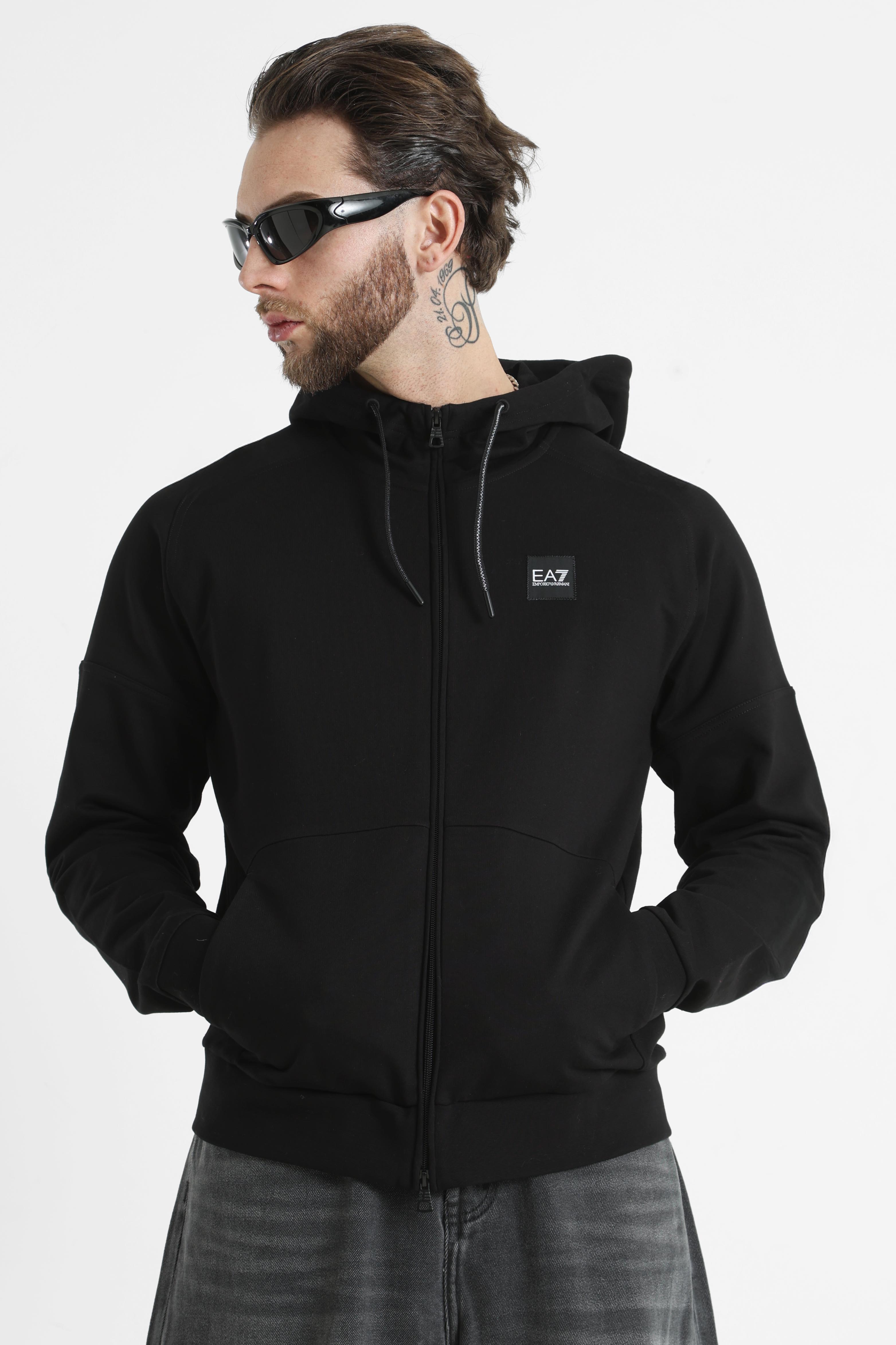 Kapuzensweatjacke - Black