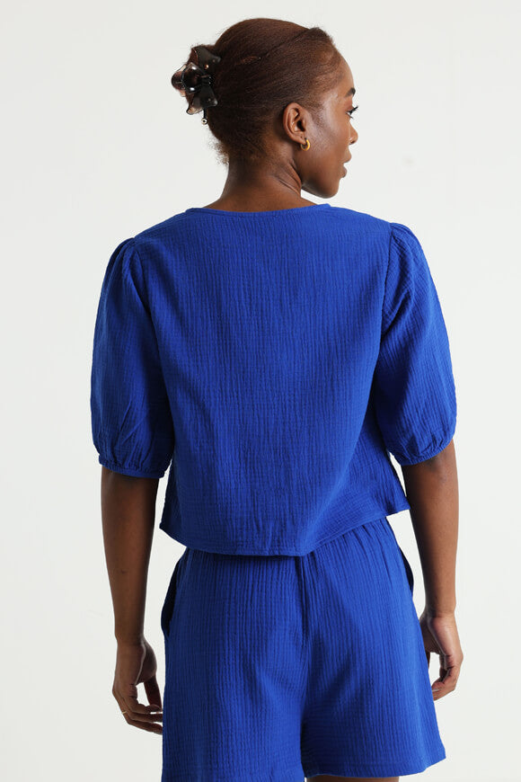 Camicetta in mussola - blu