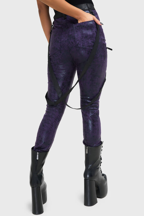 Asmodea pants with crackle pattern - Purple + Black
