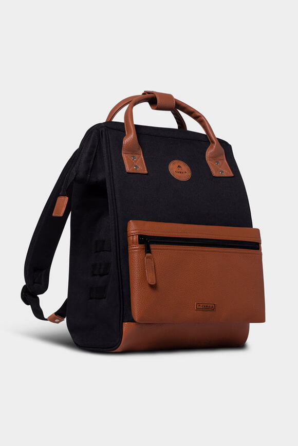 Rucksack 18L - Schwarz + Camel