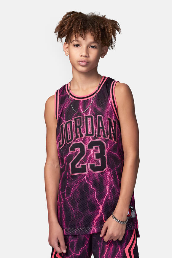 Mesh tank top - Black + Hyper Pink