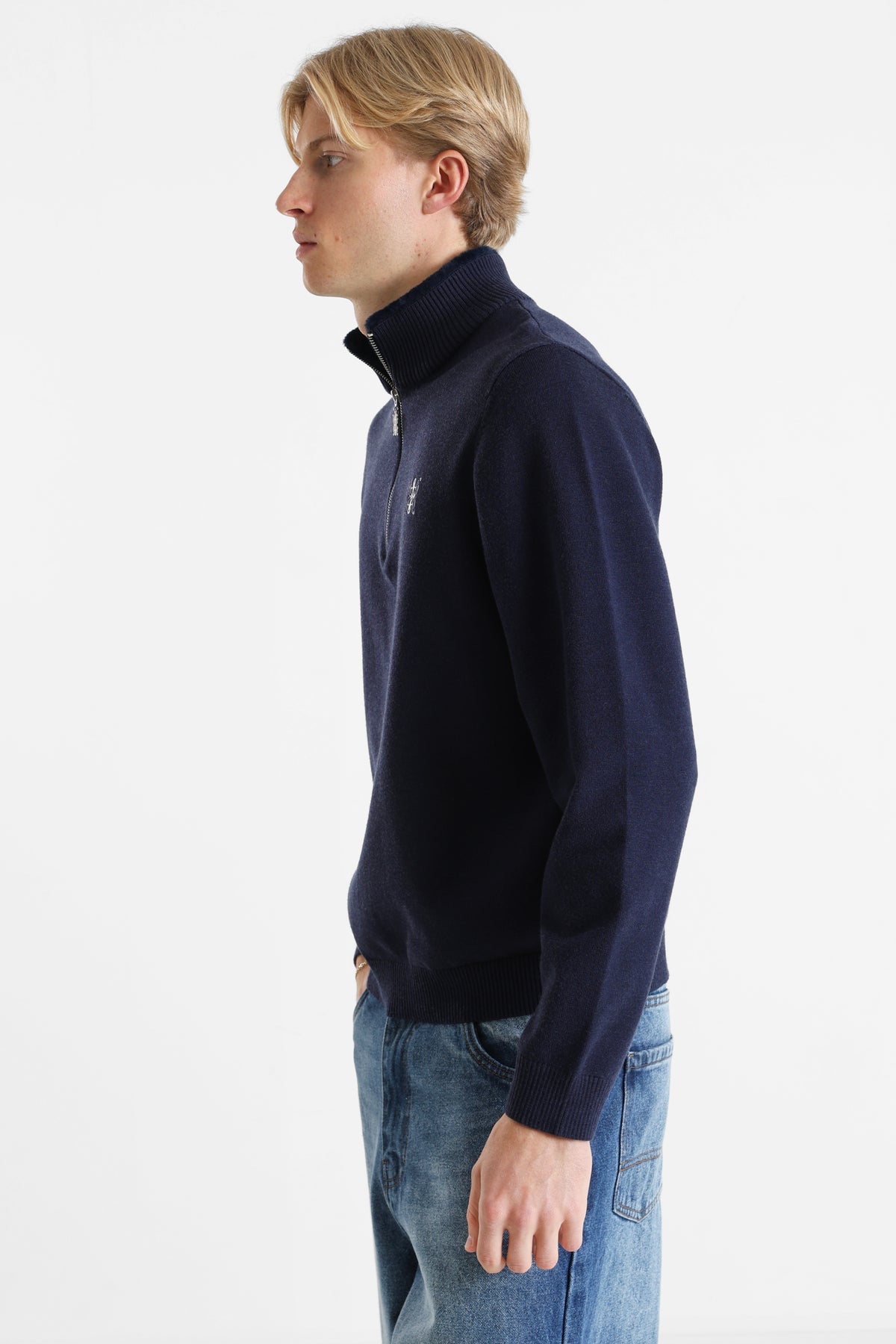 Pull en tricot - Bleu marine