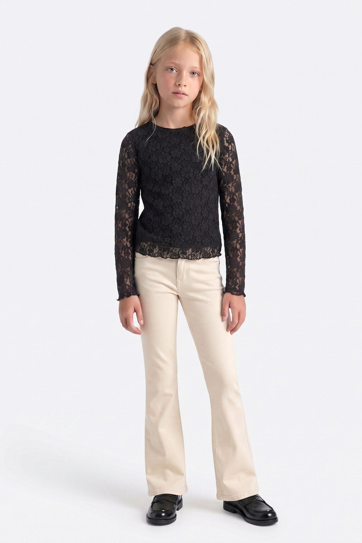 KOGLEIKA long-sleeve lace shirt - Black Coffee